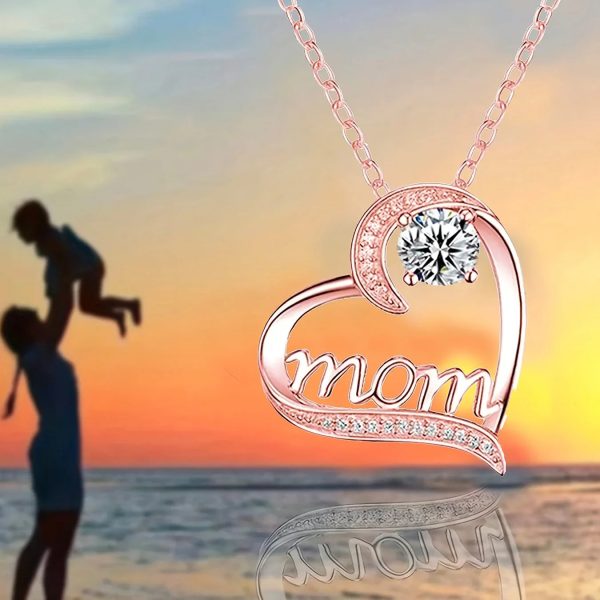 Heartbeat Pendant Necklace with Teddy Bear and Rose Gift Box