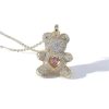Heartbeat Teddy Bear Pendant Necklace