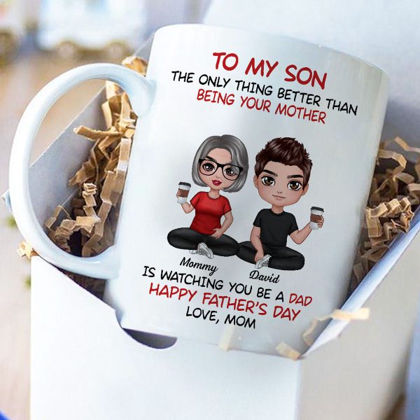 Heartfelt Tribute From Mom To Son Personalized Ceramic Mug, Father's Day Gift For Son