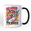 Heaven Lifts its Voice in Praise Christian Personalized Mug, Tiger Psalm 19:1 Bible Verse Gift with Custom Name