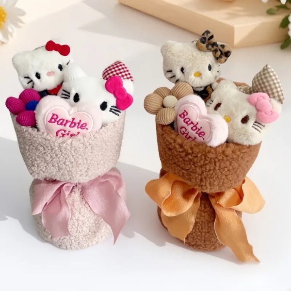 Hello Kitty Plush Toy Flower Bouquet Cute Gift 24cm