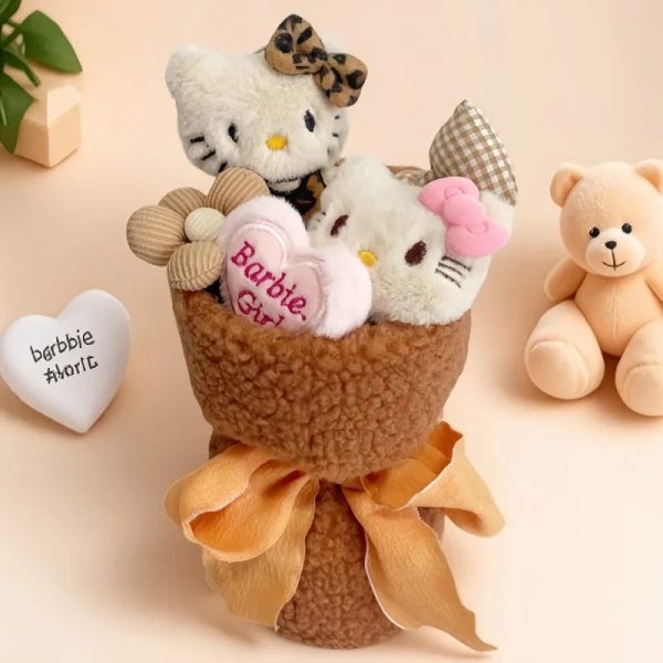 Hello Kitty Plush Toy Flower Bouquet Cute Gift 24cm
