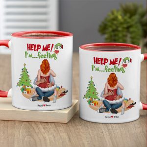 Help Me, I'm ... Feeling, Naughty Couple, Personalized CC-03HTPU191023HH Accent Mug, Christmas Gifts
