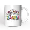Helping Little Minds Grow Teacher Personalized Mug, Floral Appreciation Gift with Custom Name
