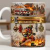 Heroic Firefighter Scene Personalized Coffee Mug - Personalized Custom Coffee Mug - FIF051_MG