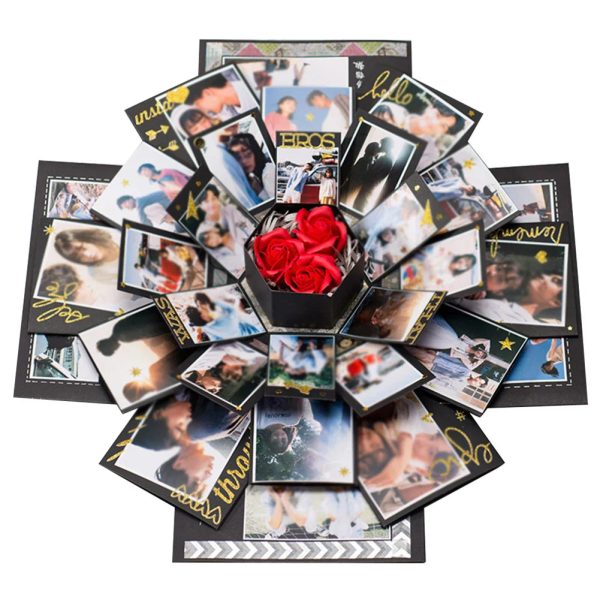 Hexagonal Explosion Gift Box with Photo Album for Valentine