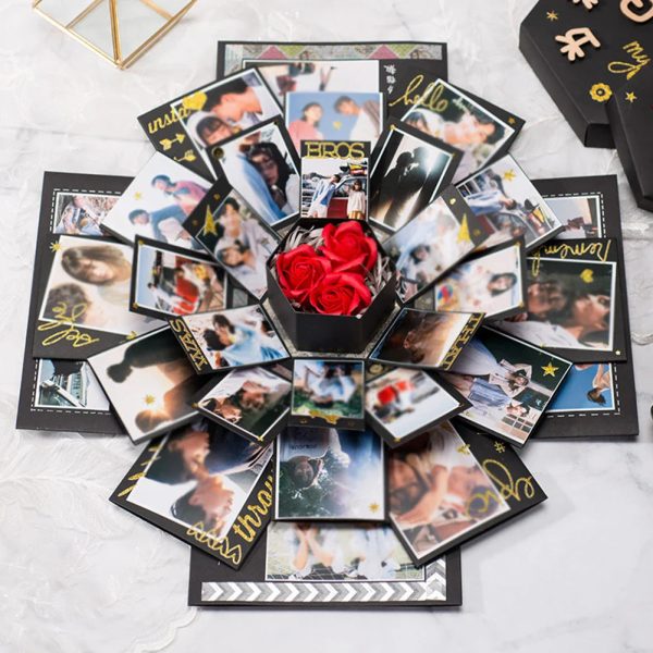 Hexagonal Explosion Gift Box with Photo Album for Valentine