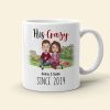 His Crazy - Her Weirdo , Personalized White Mug, Couple Anniversary, Gift For Couple