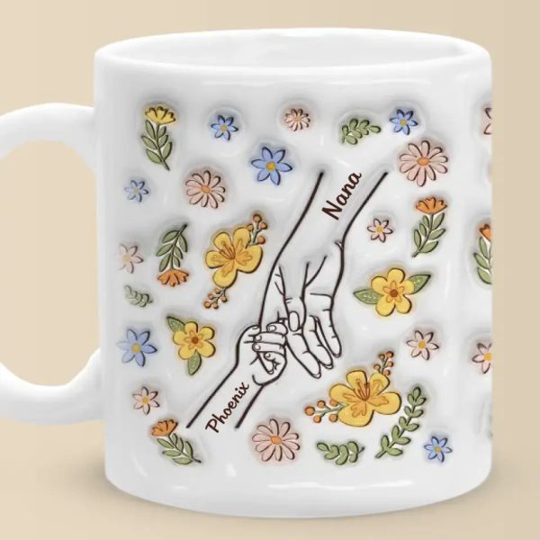 Hold Me Tight, Keep Me Safe - Personalized White Edge-to-Edge Mug - Gift For Mom, Mother's Day | HN02