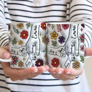 Hold My Hand, Hold My Heart Family 3D Inflated Effect Mug Personalized Gift DM01 890931