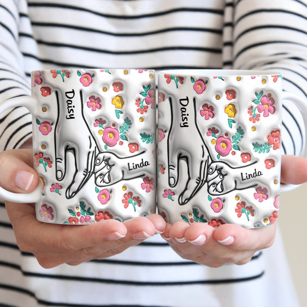 Holding Mother's Hand Family 3D Mug Personalized Gift TH10 890891