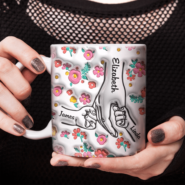 Holding Mother's Hand Family 3D Mug Personalized Gift TH10 890891