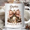 Holy Night Nativity Scene Jesus Personalized Mug, The Greatest Gift of All Matthew 1:21 Christian Christmas Gift with Custom Name