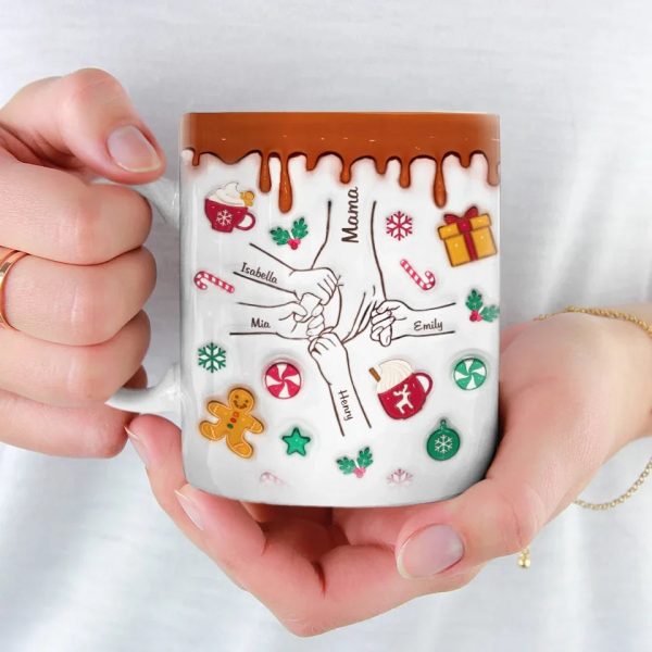Home For The Holidays - Family Personalized Custom 3D Inflated Effect Printed Mug - Christmas Gift For Gift For Mom, Grandma