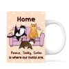 Home Is Where My Butt Is Funny Fluffy Cat Personalized Mug