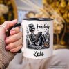 Homebody Reading Skeleton Personalized Mug, Funny Lazy Selfcare Gift with Custom Name