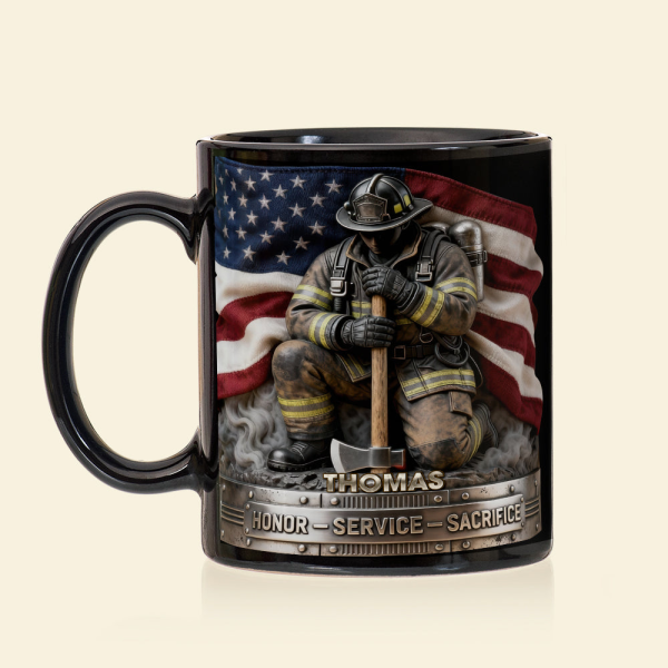 Honor Service Sacrifice - Personalized Accent Mug - Gift For Firefighter HH01