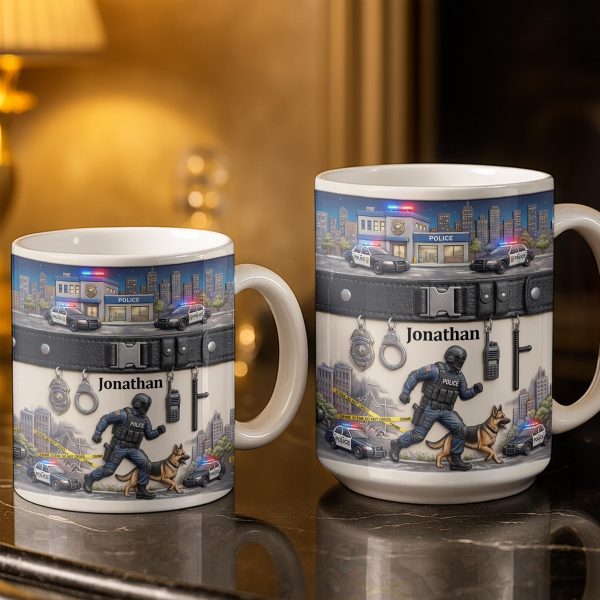 Honor Your Hero With This Custom Police Themed Mug - Personalized Custom Coffee Mug - OFC046_MG
