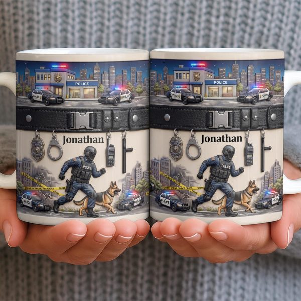 Honor Your Hero With This Custom Police Themed Mug - Personalized Custom Coffee Mug - OFC046_MG