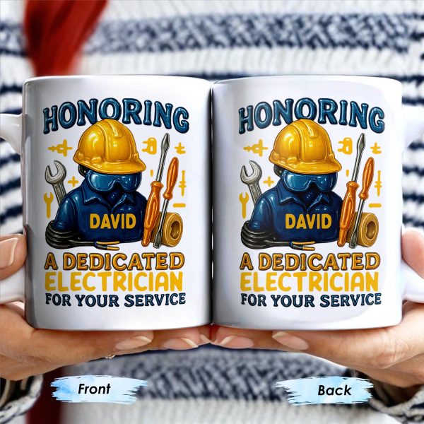 Honoring A Dedicated Electrician - Personalized Custom Coffee Mug - FAM374_MG
