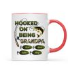 Hooked On Being Grandpa Fishing Camouflage Personalized Mug