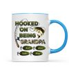 Hooked On Being Grandpa Fishing Camouflage Personalized Mug