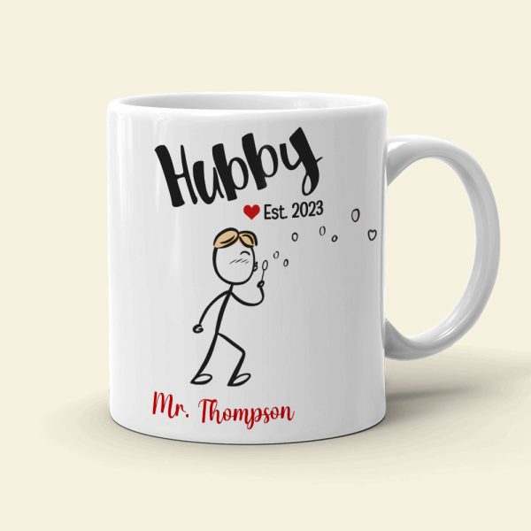 Hubby Wifey - Personalized Couple Mug Set - Gift For Couple
