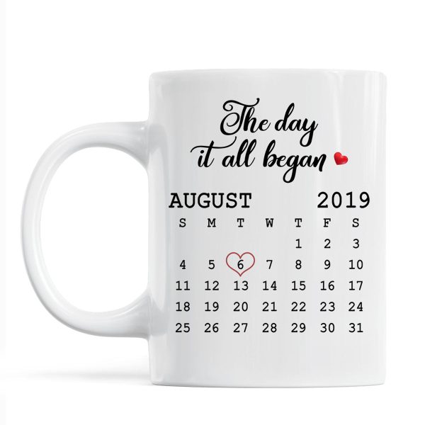 Hugging Couple Together Since Anniversary Date Personalized Mug