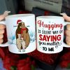 Hugging Is A Silent Way, Gift For Family, Personalized Mug, Winter Bear Family Mug, Christmas Gift