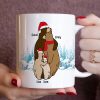 Hugging Is A Silent Way, Gift For Family, Personalized Mug, Winter Bear Family Mug, Christmas Gift
