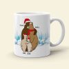 Hugging Is A Silent Way, Gift For Family, Personalized Mug, Winter Bear Family Mug, Christmas Gift