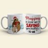 Hugging Is A Silent Way, Gift For Family, Personalized Mug, Winter Bear Family Mug, Christmas Gift