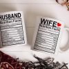 Husband And Wife Nutrition Facts Coffee Mug Set Funny Couple Gift Anniversary Wedding Engagement Gift