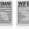 Husband And Wife Nutrition Facts Coffee Mug Set Funny Couple Gift Anniversary Wedding Engagement Gift