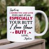 I Adore You and Love Every Part Of You Especially Your Butt Personalized Funny Couple Mug, Gift For Couple