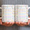 I Am Kind, I Am Brave, Encouraging Floral Design - Personalized Custom Coffee Mug - KID235_MG