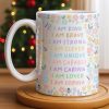 I Am Kind, I Am Brave, Encouraging Floral Design - Personalized Custom Coffee Mug - KID235_MG