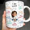 I Am Loved, I Am Kind, I Am Strong, Celebrate Uniqueness - Personalized Custom Coffee Mug - KID243_MG