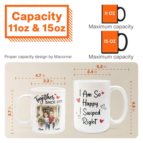 I Am So Happy I Swiped Right Couples - Personalized Mug