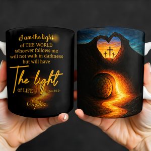 I Am The Light Of The World, Cross and Heart Coffee Mug - Personalized Custom Coffee Mug - FTH060_MG