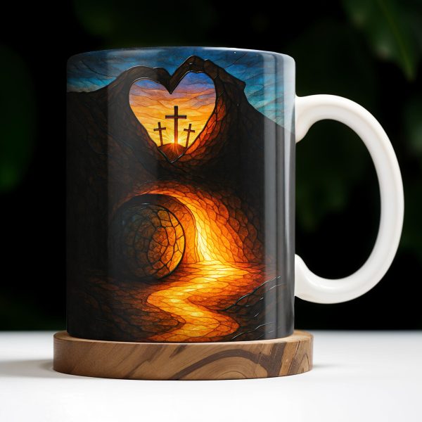 I Am The Light Of The World, Cross and Heart Coffee Mug - Personalized Custom Coffee Mug - FTH060_MG