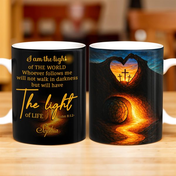 I Am The Light Of The World, Cross and Heart Coffee Mug - Personalized Custom Coffee Mug - FTH060_MG