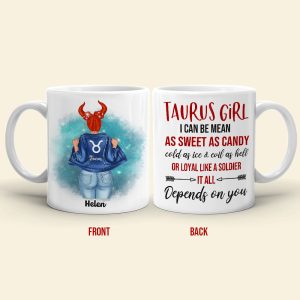 I Can Be Mean As Sweet As Candy - Personalized White Mug - Gift For Zodiac Girl