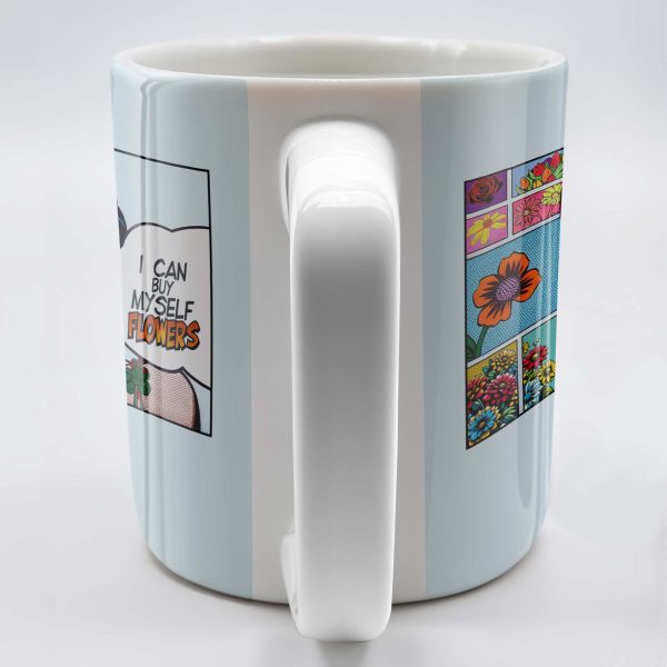 I Can Buy Myself Flowers Mug With Comic Girl And Floral Design - Personalized Custom Coffee Mug - DTG003_MG