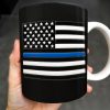 I Can't Fix Stupid But I Can Cuff It, Handcuffs and Thin Blue Line Flag - Personalized Custom Coffee Mug - OFC017_MG