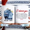 I Choose You Over and Over, Elderly Couple Design - Personalized Custom Coffee Mug - CPL189_MG