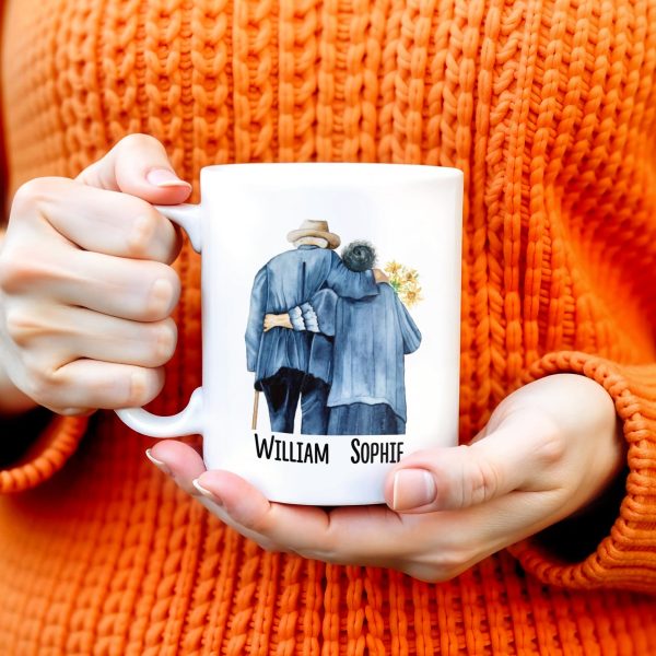 I Choose You Over and Over, Elderly Couple Design - Personalized Custom Coffee Mug - CPL189_MG