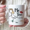 I Do Me Too, Personalized Couple Mug Set, Stick Figure Couple Kissing Mug, Valentine's Gifts, Gift For Couple
