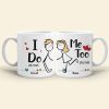 I Do Me Too, Personalized Couple Mug Set, Stick Figure Couple Kissing Mug, Valentine's Gifts, Gift For Couple