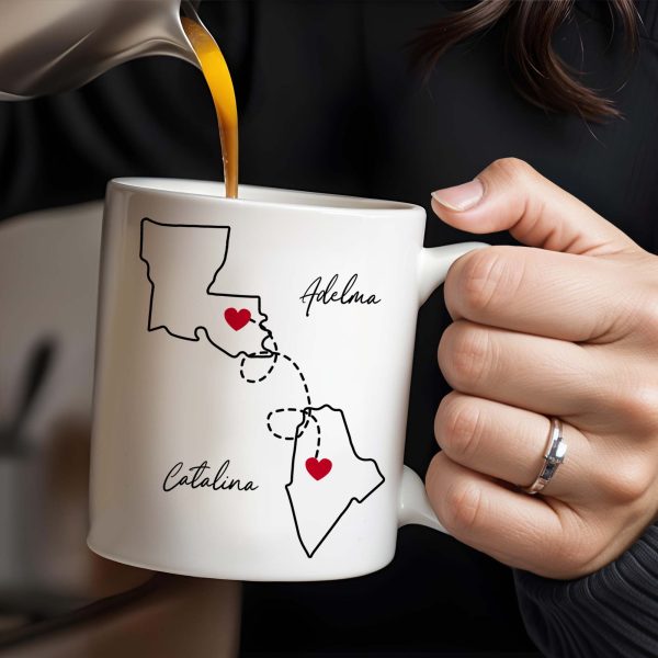 I Effing Miss You So Much With State Outlines Mug - Personalized Custom Coffee Mug - BST134_MG